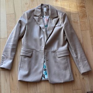 Anthropologie Faux Leather Blazer